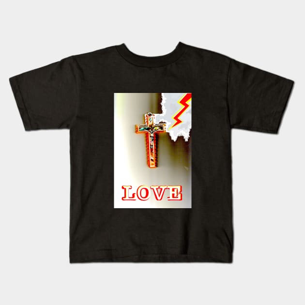 The Love Cross Kids T-Shirt by AlephAlpha333